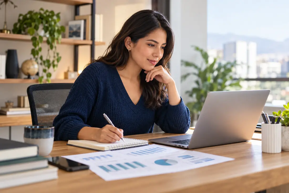 Profesional aprendiendo finanzas